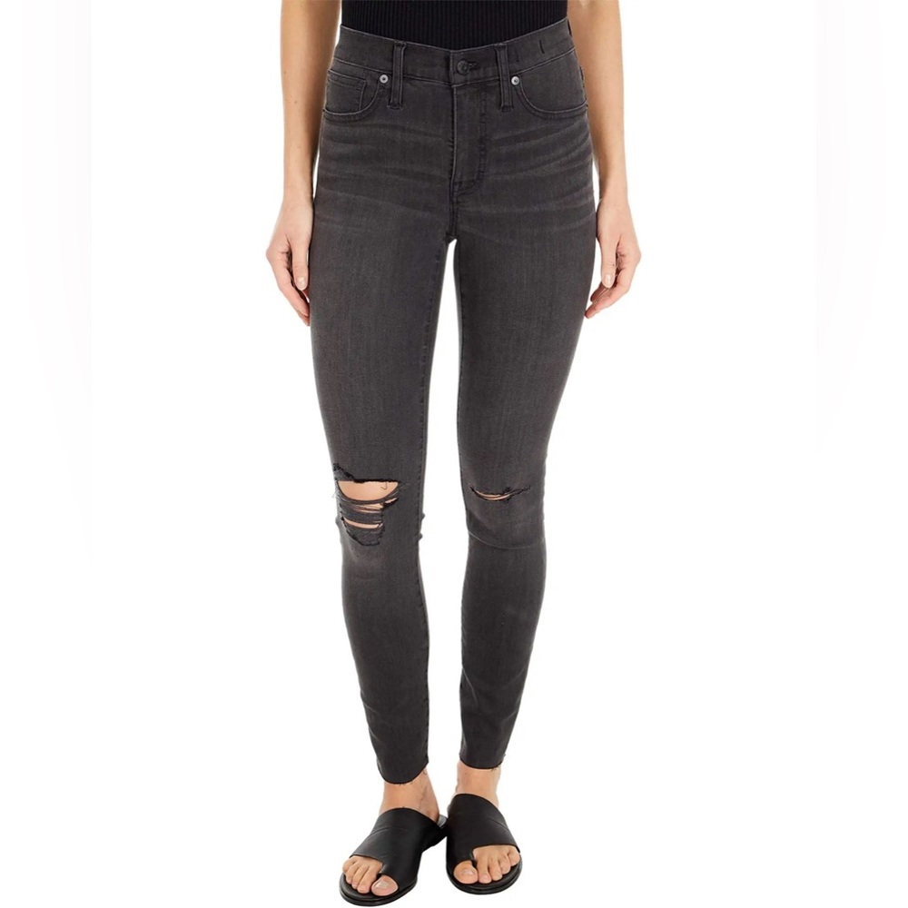 Madewell 9'' Mid-Rise Skinny Jeans in Black Sea